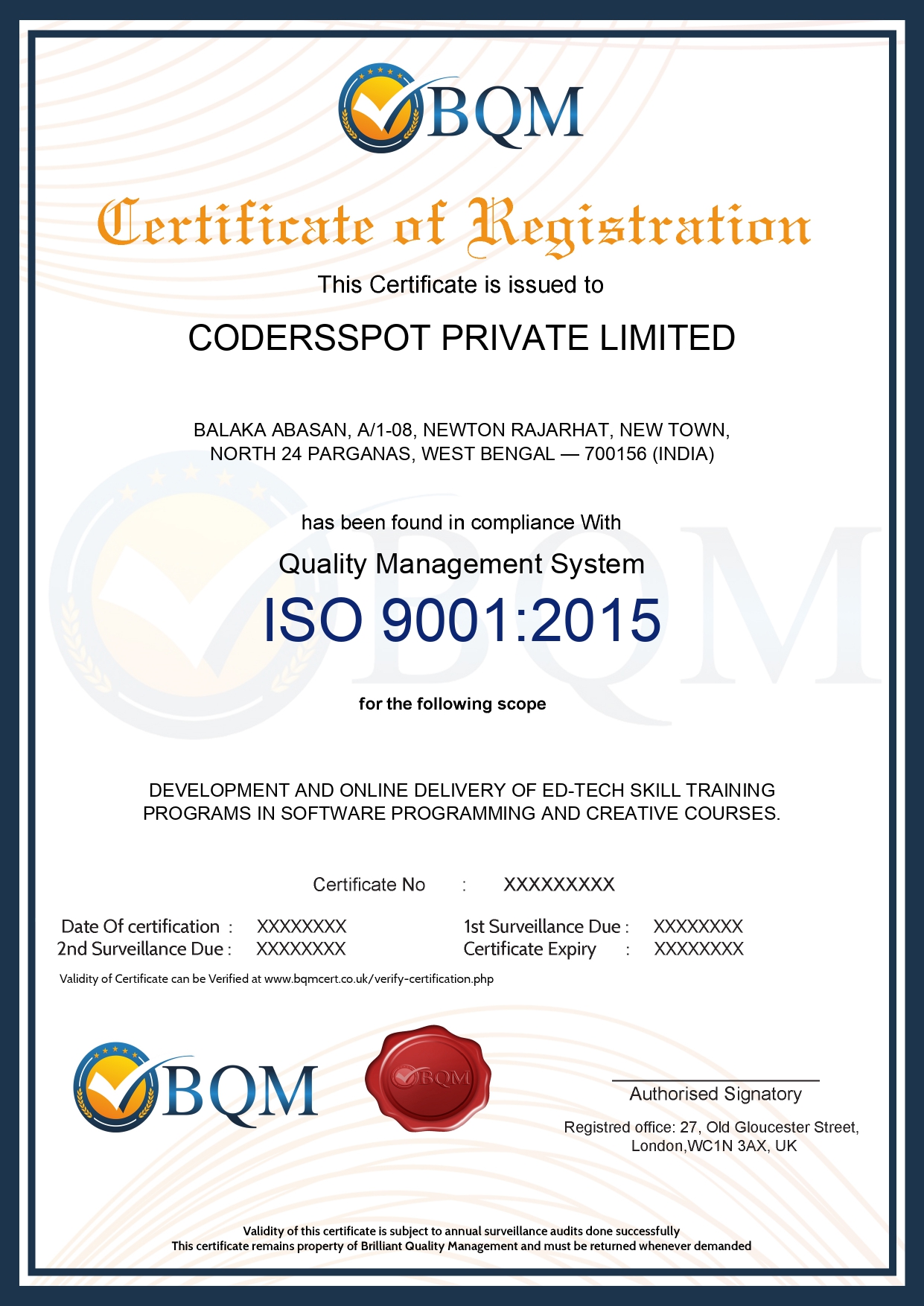 ISO Certificate